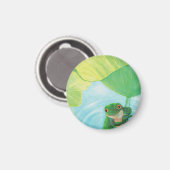 Groene kikker onder Lily Pad Magneet (Voorkant / Achterkant)
