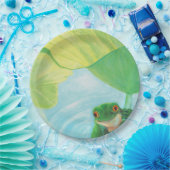 Groene kikker onder Lily Pad Papieren Bordje (Feest)