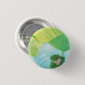 Groene kikker onder Lily Pad Ronde Button 3,2 Cm (Voorkant /achterkant)