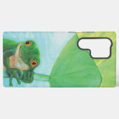 Groene kikker onder Lily Pad Samsung Galaxy Hoesje (Achterkant horizontaal)