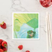 Groene kikker onder Lily Pad Servet (Insitu)