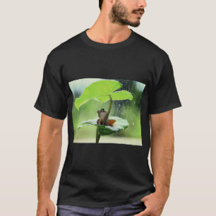 Groene kikker op blad Natuur T-shirt
