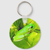 Groene kikker op een blad, sleutelhanger (Achterkant)