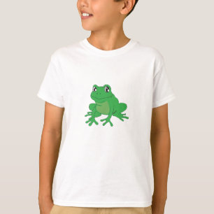 Groene kikker op een kinder shirt