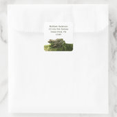 Groene Kikker op een Mossy Rock Retouradres Labels (Tas)