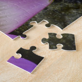 groene kikker op een paarse lippenpuzzel legpuzzel (Zijkant)