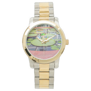 Groene kikker op Lily Pad, Horloge