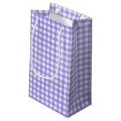 Groene kikker op Paarse Gingham Klein Cadeauzakje (Achterkant Gekanteld)