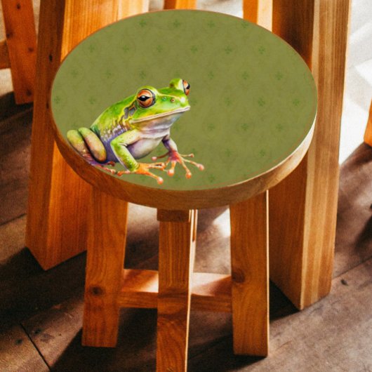 Groene kikker op Patroon Weefsel Papier Decoupage
