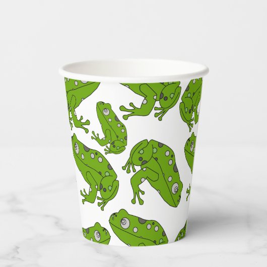 Groene kikker papieren bekers (Achterkant)