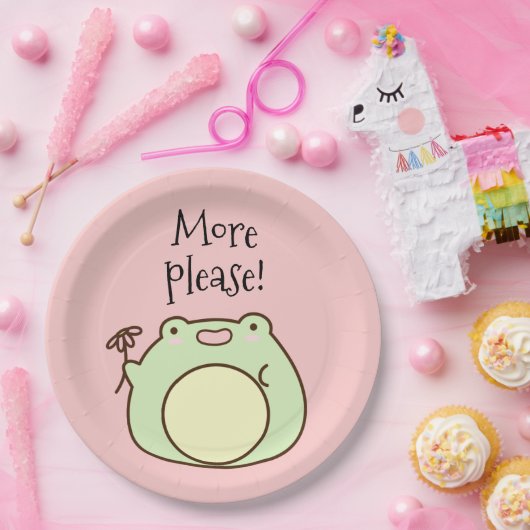 Groene kikker papieren bordje (Feest)