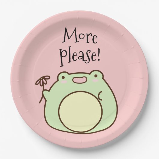 Groene kikker papieren bordje (Voorkant)