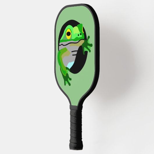 Groene kikker pickleball paddle (Links)