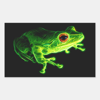 Groene kikker rechthoekige sticker