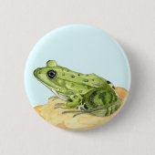 Groene kikker ronde button 5,7 cm (Voorkant)
