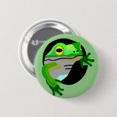Groene kikker ronde button 5,7 cm (Voorkant /achterkant)