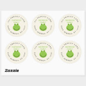 Groene kikker ronde retouradreslabel sticker (Vel)