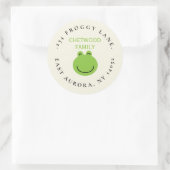 Groene kikker ronde retouradreslabel sticker (Tas)