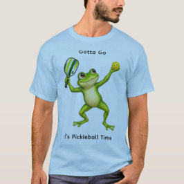 Groene kikker serveert een Pickleball  T-shirt