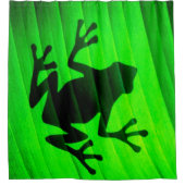 Groene kikker silhouet douchegordijn (Voorkant)