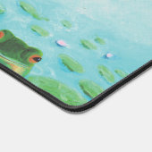Groene kikker springt in de vijver illustratie bureaumat (Hoek)