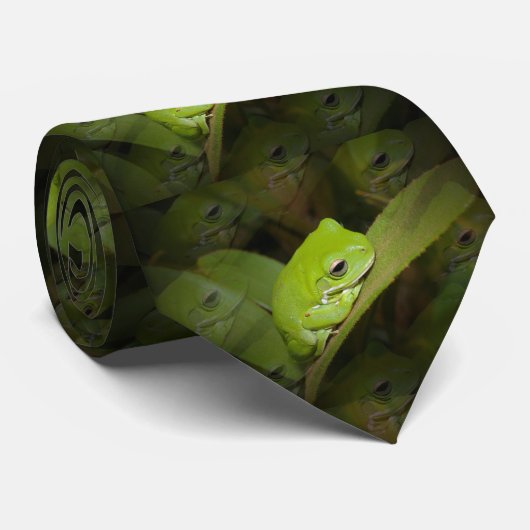 Groene kikker stropdas (Opgerold)