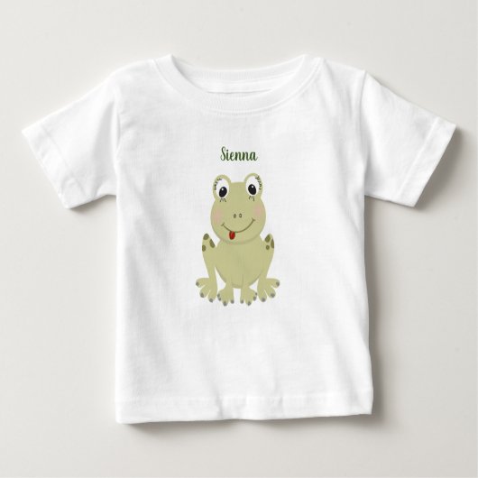 Groene Kikker T-shirt voor Baby Meisje (Voorkant)