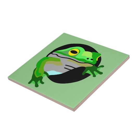 Groene kikker tegeltje (Zijkant)