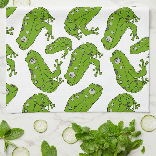 Groene kikker theedoek (Gevouwen)