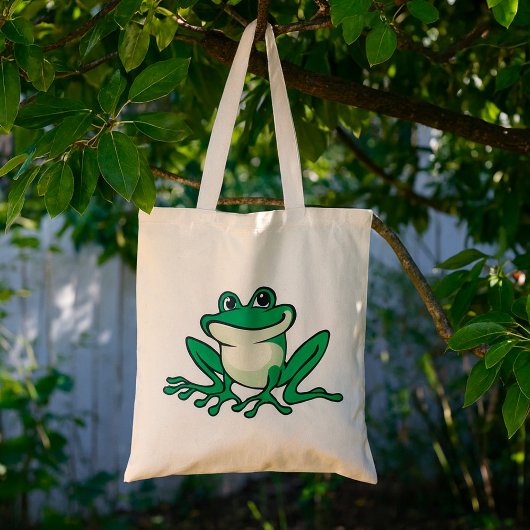 Groene kikker tote bag