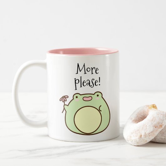 Groene kikker tweekleurige koffiemok (Met donut)