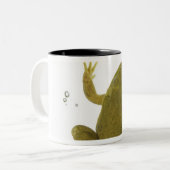 groene kikker tweekleurige koffiemok (Voorkant links)