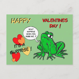 Groene kikker Valentijnsdag ansichtkaart Briefkaart