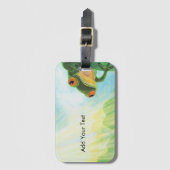 Groene kikker vangt sommige stralen bagagelabel (Voorkant (verticaal))