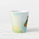 Groene kikker vangt sommige stralen latte mok (Voorkant)
