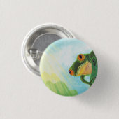 Groene kikker vangt zonneschermen ronde button 3,2 cm (Voorkant /achterkant)