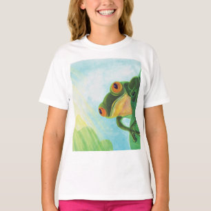 Groene kikker vangt zonneschermen t-shirt