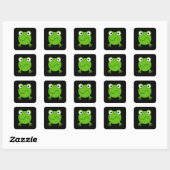 Groene kikker. Verward. Vierkante Sticker (Vel)