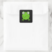 Groene kikker. Verward. Vierkante Sticker (Tas)