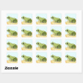 Groene kikker vierkante sticker (Vel)