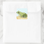 Groene kikker vierkante sticker (Tas)