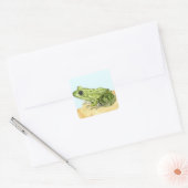 Groene kikker vierkante sticker (Envelop)