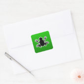 Groene kikker vierkante sticker (Envelop)