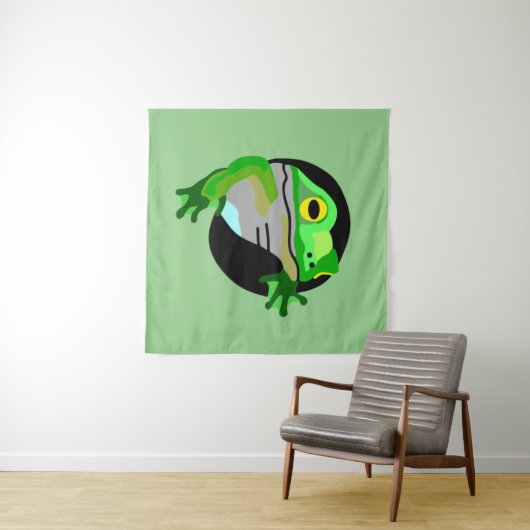 Groene kikker wandkleed (In Situ (horizontaal))