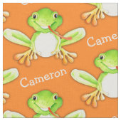 Groene kikker waterverf kunstnaam stof (Close Up)