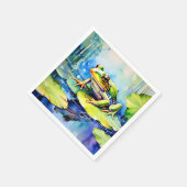 Groene kikker Waterverf Servet (Hoek)