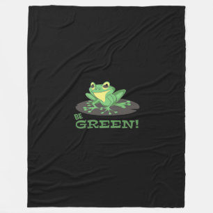 Groene kikker zijn   Cartoon Kikker   Funny Frog L Fleece Deken