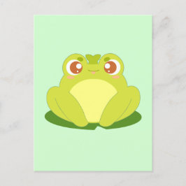 Groene kikker zittend op blad briefkaart