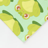 Groene kikker zittend op blad fleece deken (Hoek)