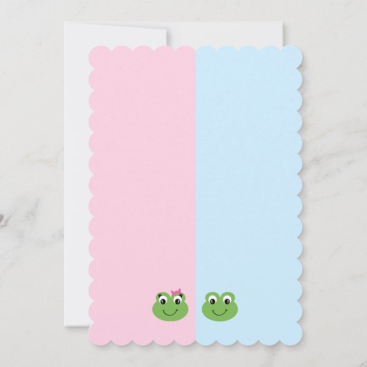 Groene Kikkerman Genderkwesties onthullen uitnodig Kaart (Achterkant)